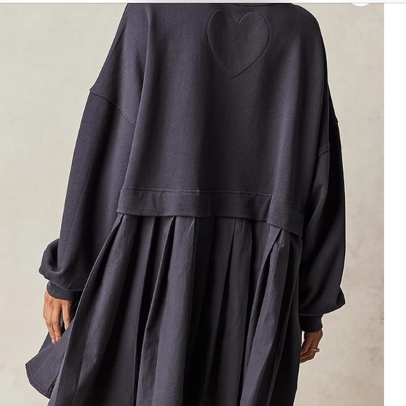 The Chloe Sweatshirt Dress in Black Pepper Sz S NWT - Picture 3 of 10